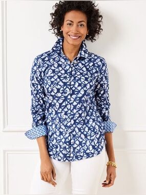 NWT Talbots MODERN CLASSIC SHIRT - BATIK FOULARD